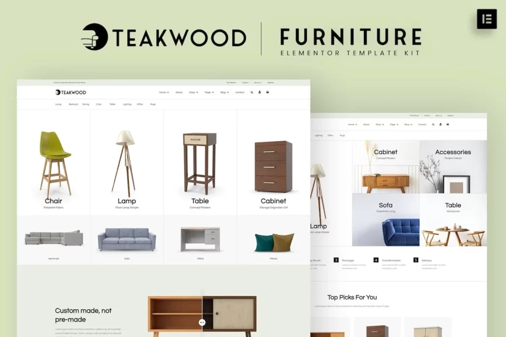 Teakwood – Furniture Shop Elementor Template Kit