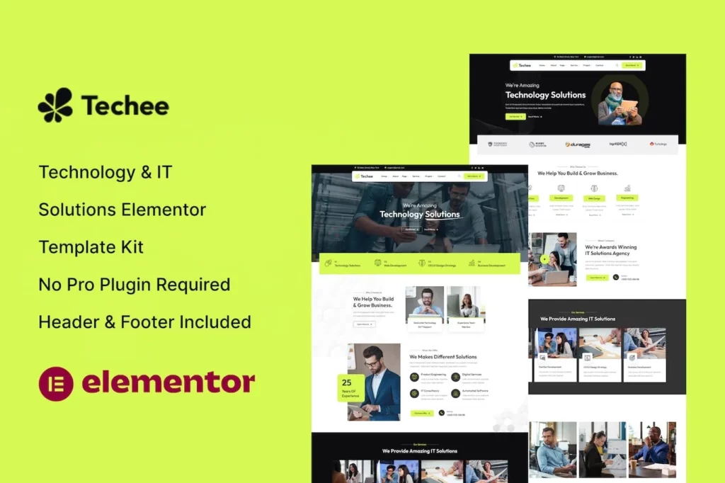 Techee – Technology &amp; IT Solutions Elementor Template Kit