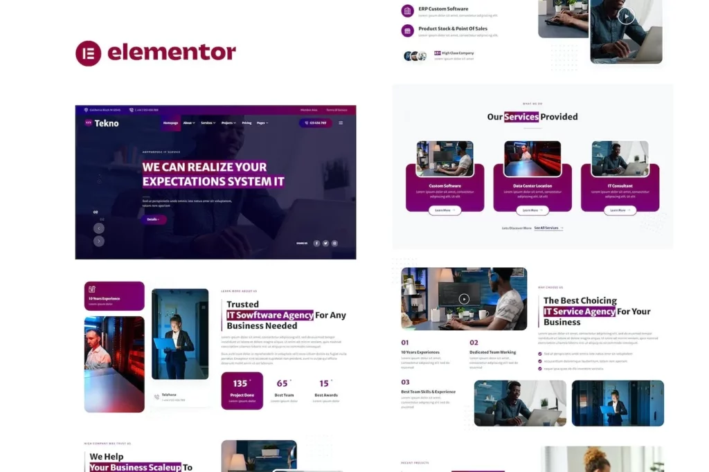 Tekno – IT Service &amp; Software Developer Elementor Template Kit