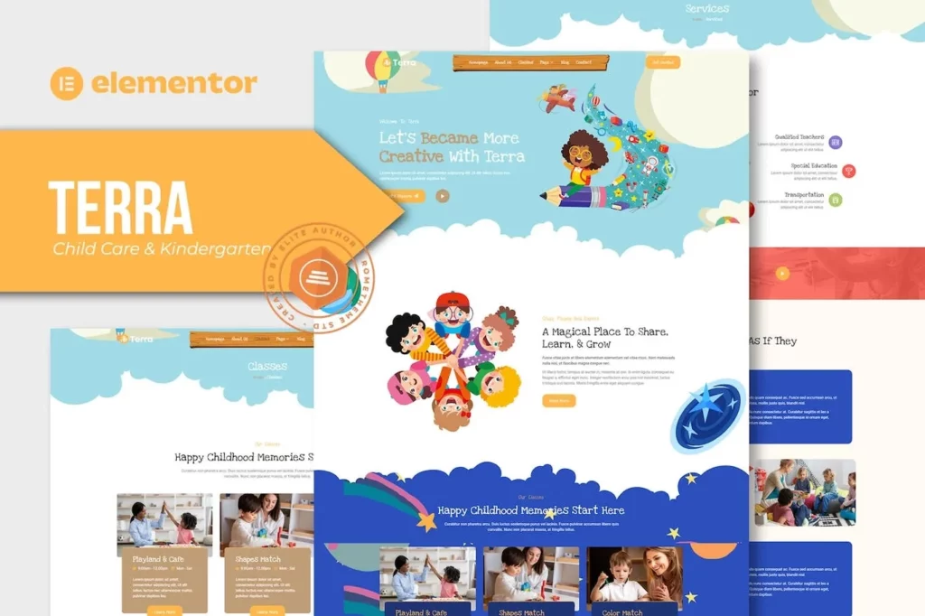 Terra – Child Care &amp; Kindergarten Elementor Template Kit