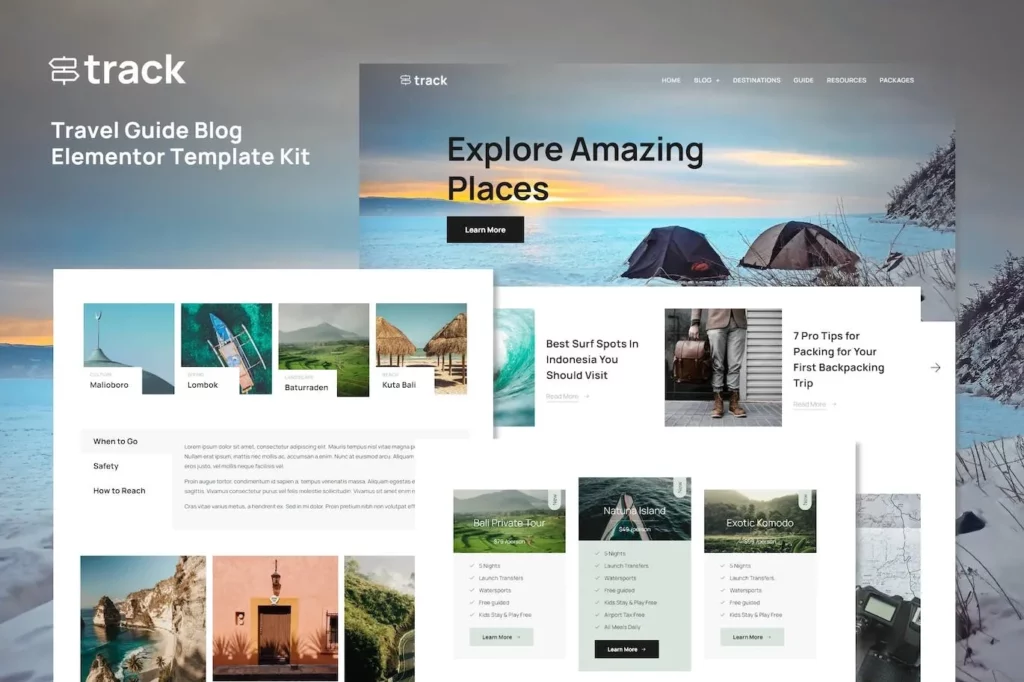 Track – Travel Guide Blog Elementor Template Kit