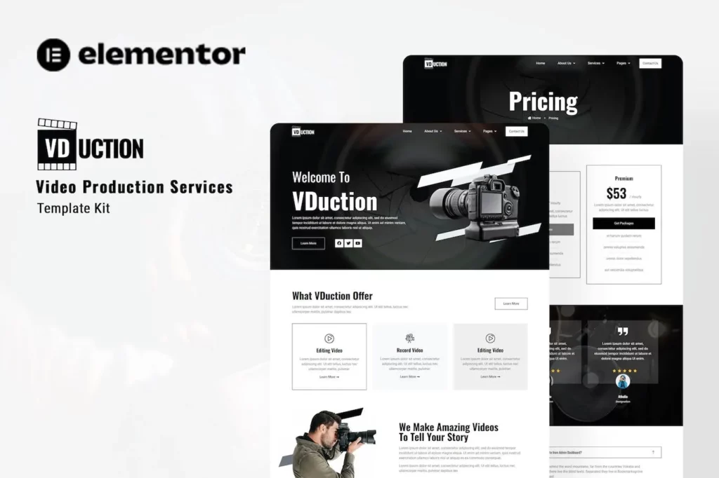VDuction – Video Production Service Elementor Template Kit