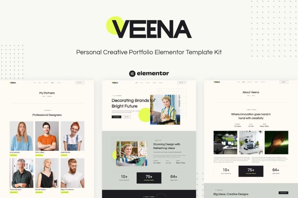 Veena – Personal Creative Portfolio Elementor Template Kit
