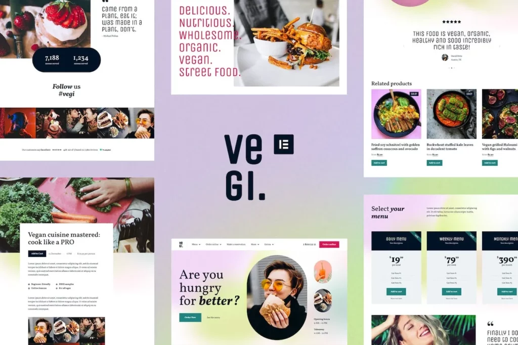 Vegi – Vegan Street Food Restaurant &amp; Takeaway Elementor Template Kit