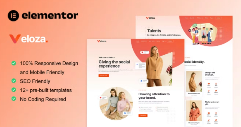 Veloza Influencer And Talent Agency Elementor Template Kit 4 1653510145 1