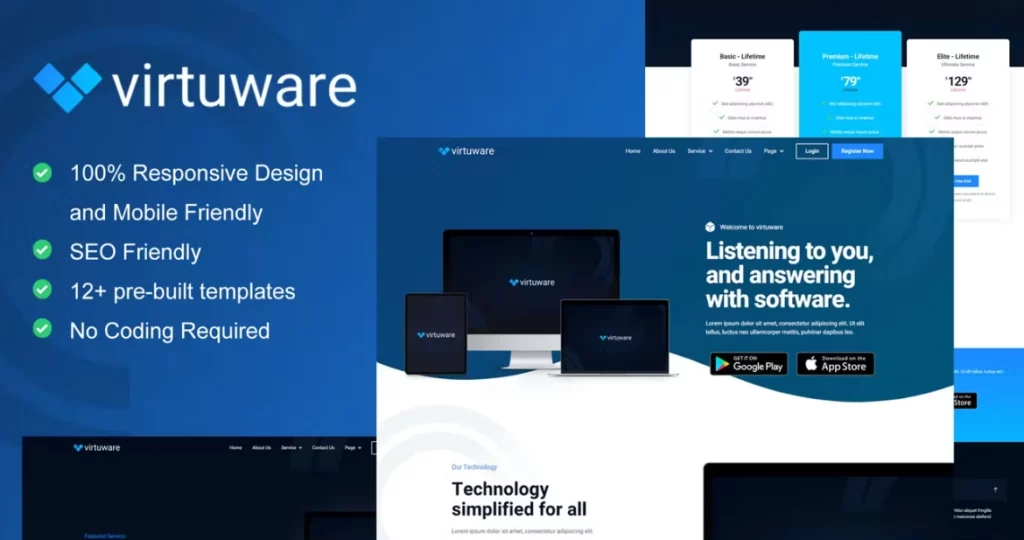 Virtuware – Saas &amp; Digital Company Elementor Kit