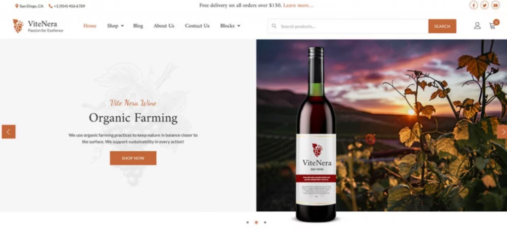 Vite Nera – Responsive Wine Shop WordPress Theme 1.0.2