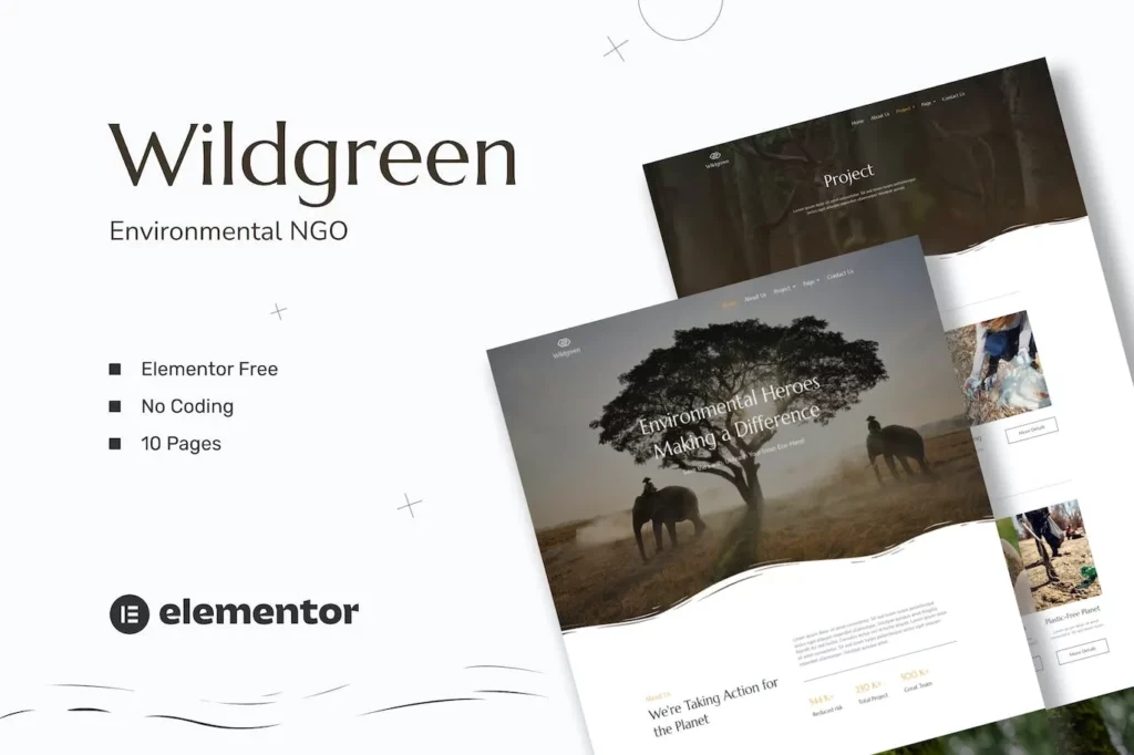 Wildgreen – Environmental NGO Elementor Template Kit