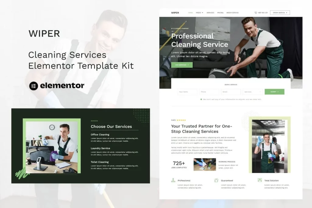 Wiper – Cleaning Services Elementor Template Kit