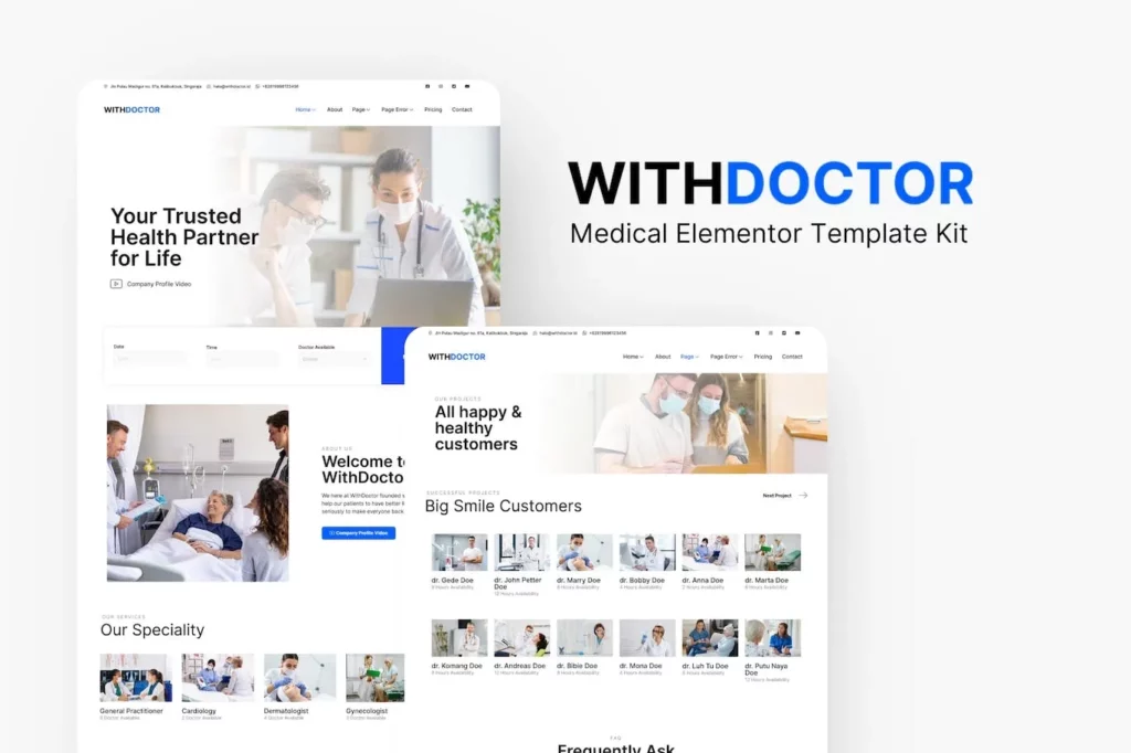 WithDoctor – Medical Elementor Template Kit