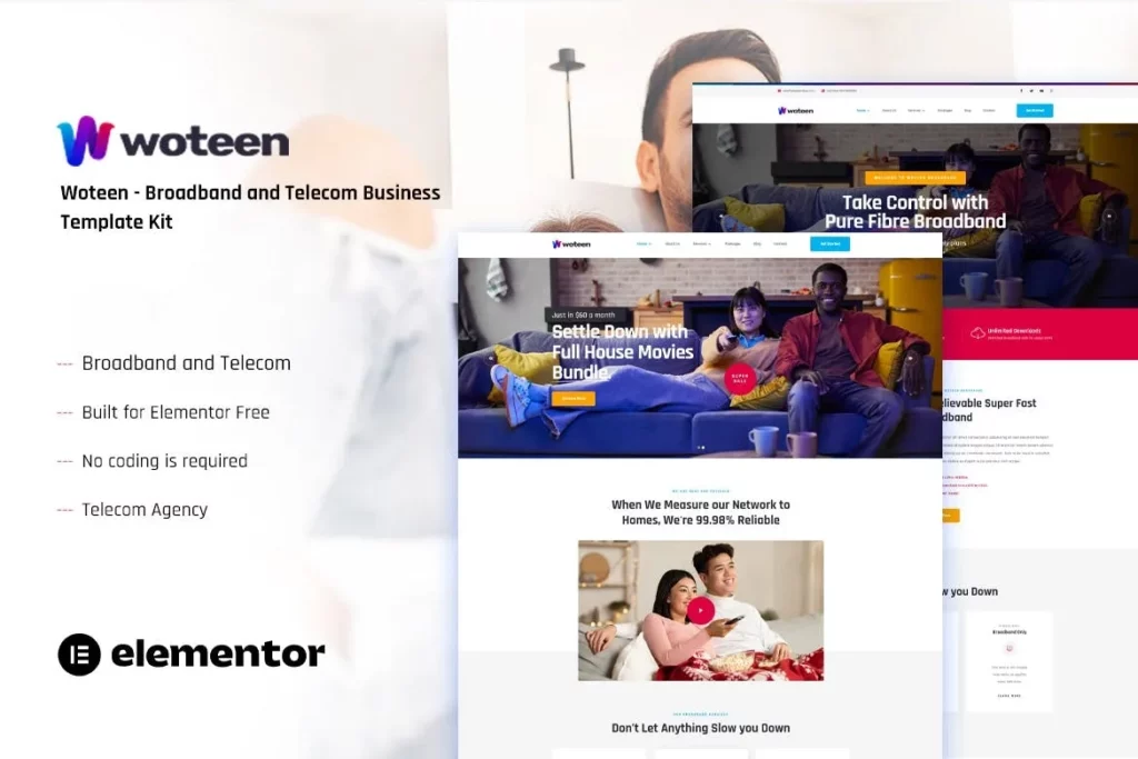 Woteen – Broadband &amp; Telecom Business Template Kit
