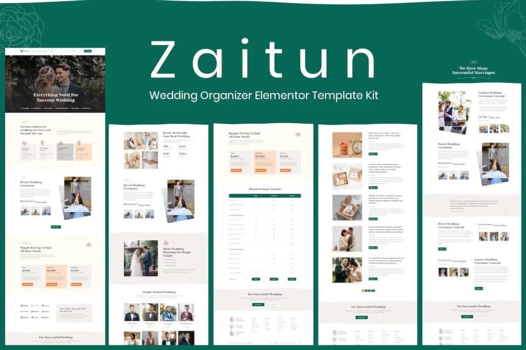 Zaitun – Wedding Organizer Elementor Template Kit