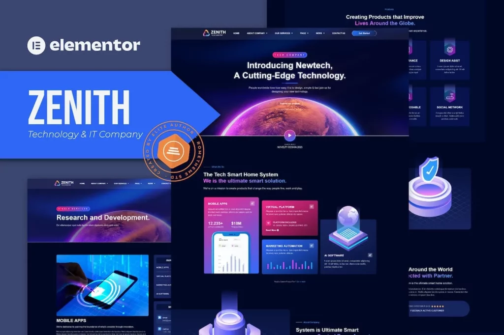 Zenith – Technology &amp; IT Company Elementor Template Kit