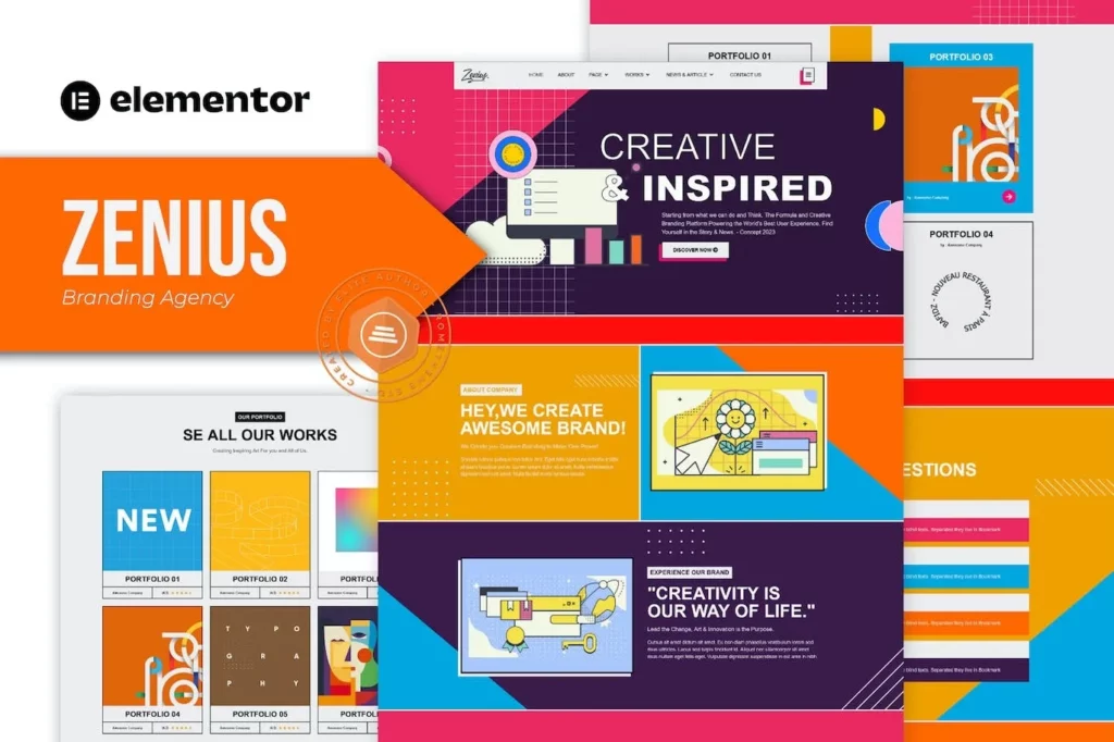 Zenius – Colorful Branding Agency Elementor Template Kit