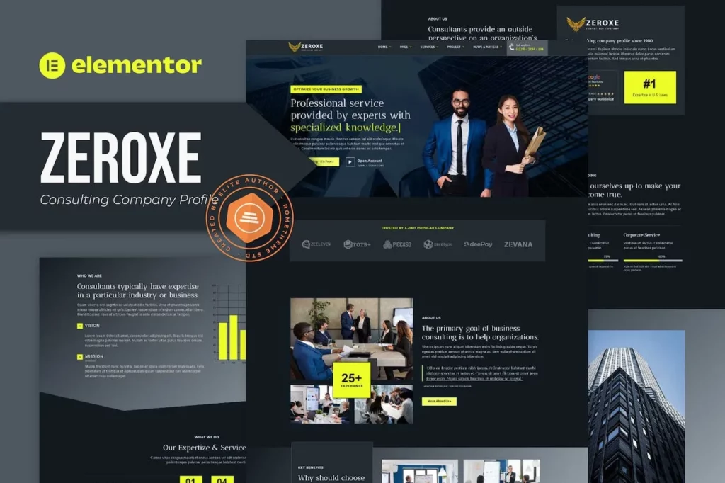 Zeroxe – Consulting Company Profile Elementor Template Kit