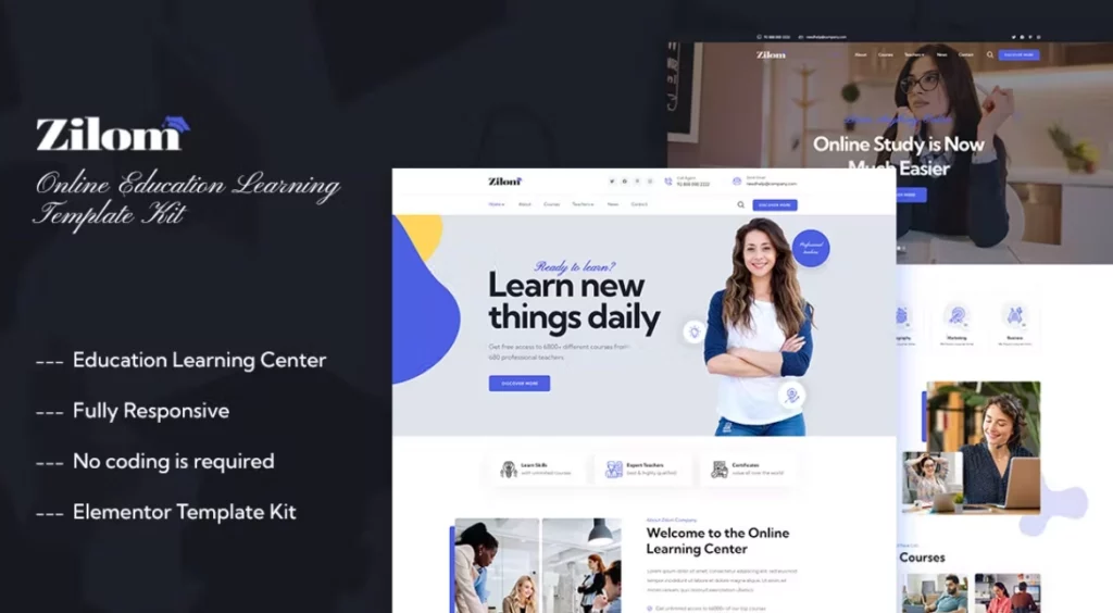 Zilom – Online Education Learning Elementor Template Kit