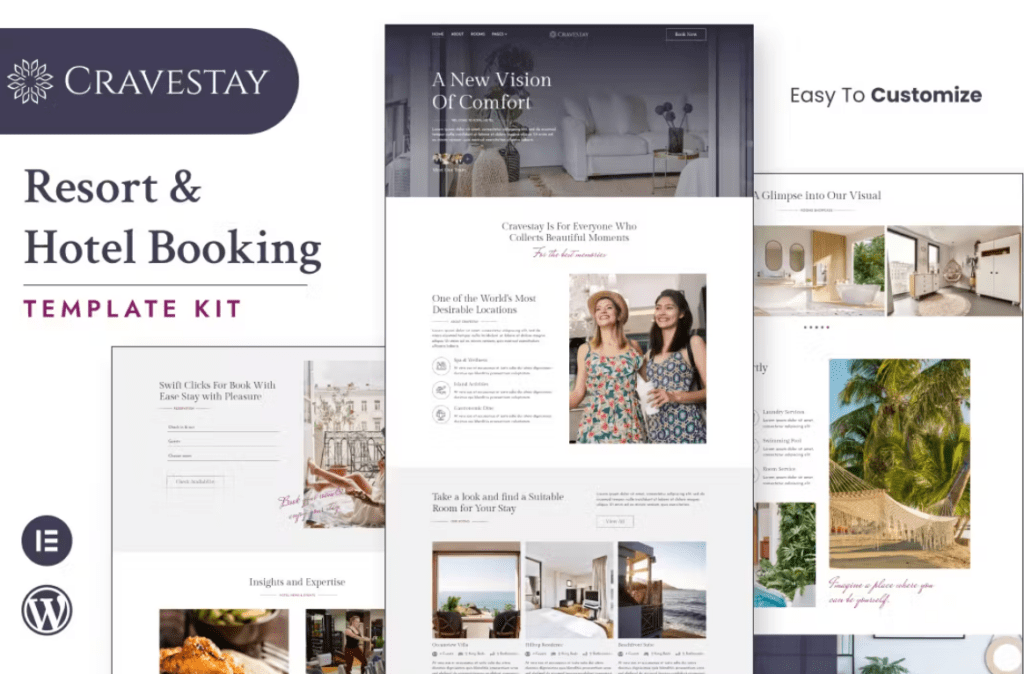 Cravestay – Luxury Hotel &amp; Resort Elementor Template Kit