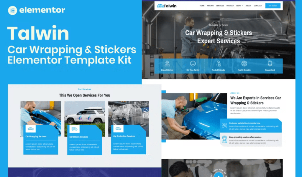 Talwin – Car Wrapping &amp; Stickers Elementor Pro Template Kit