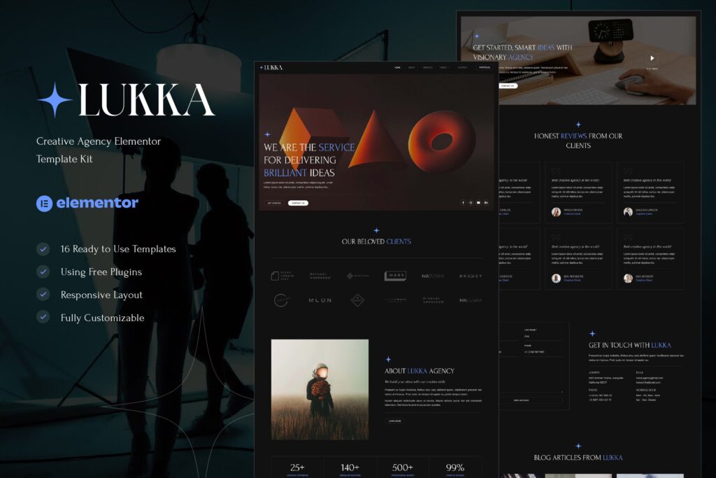 Lukka – Creative Agency Elementor Template Kit