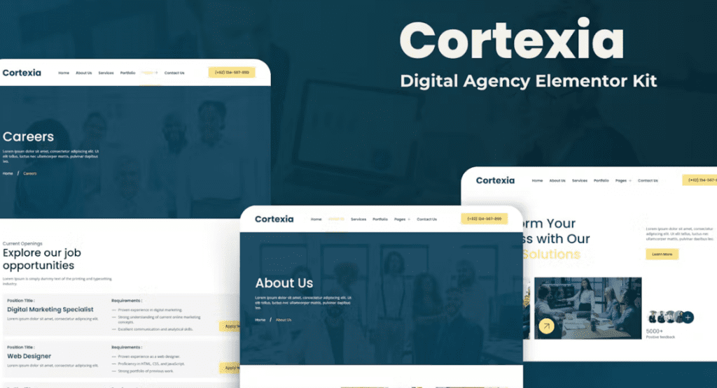 Cortexia – Digital Agency Elementor Template Kit