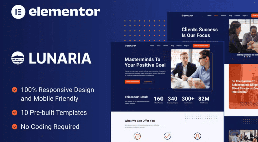 Lunaria – Multipurpose Business Elementor Template Kit