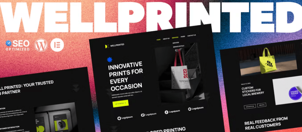 WellPrinted – Print Service Elementor Template Kit