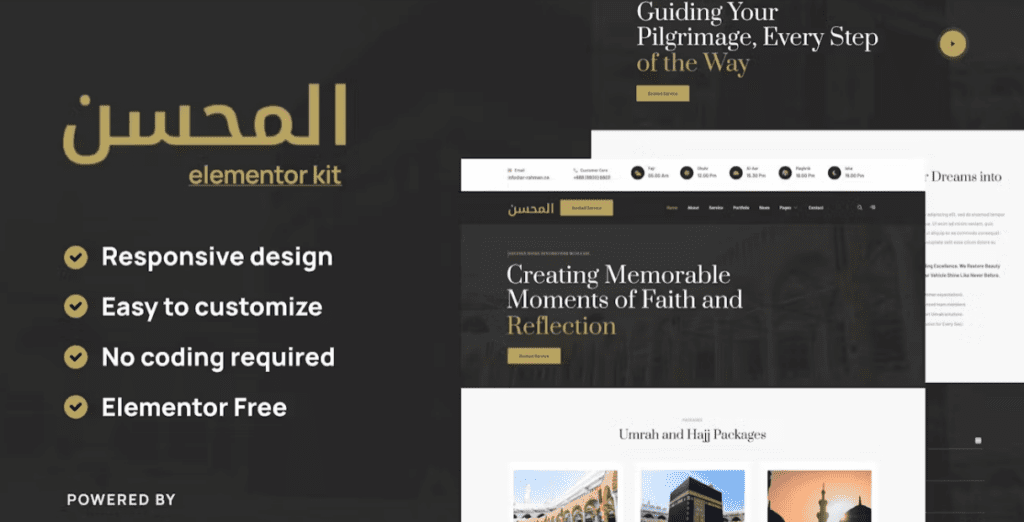 Rahman – Hajj &amp; Umrah Tour Agency Elementor Template Kit