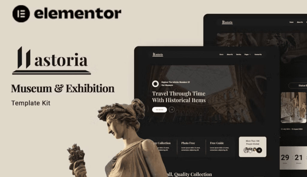 Lastoria – Museum &amp; Exhibition Elementor Template Kit