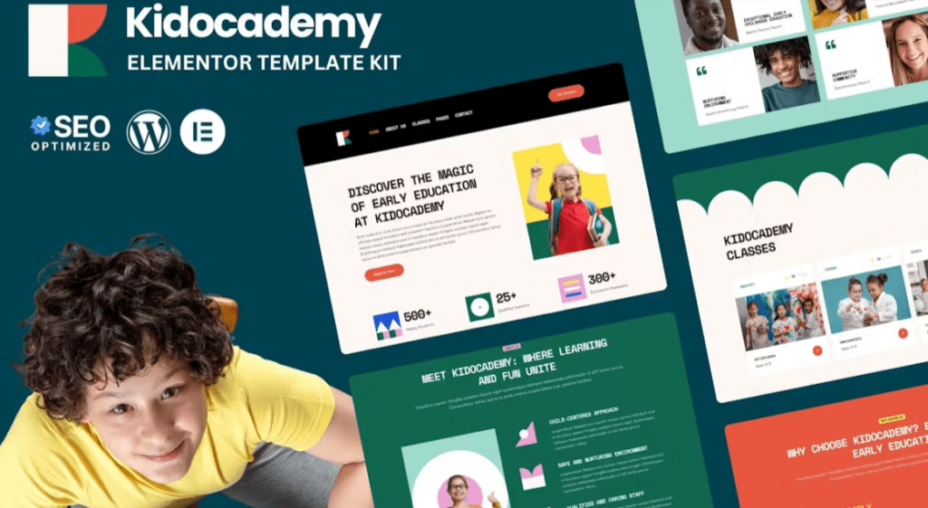 Kidocademy – Kindergarten &amp; Preschool Elementor Template Kits