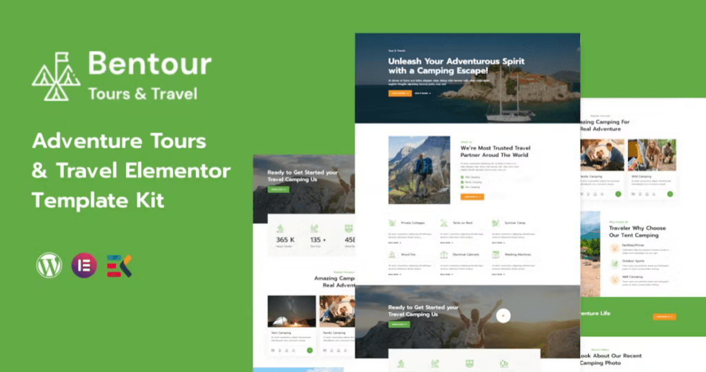 Bentour – Travel &amp; Tour Booking Elementor Template Kit