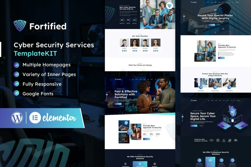 Fortified – Cyber Security Services Elementor Template Kit