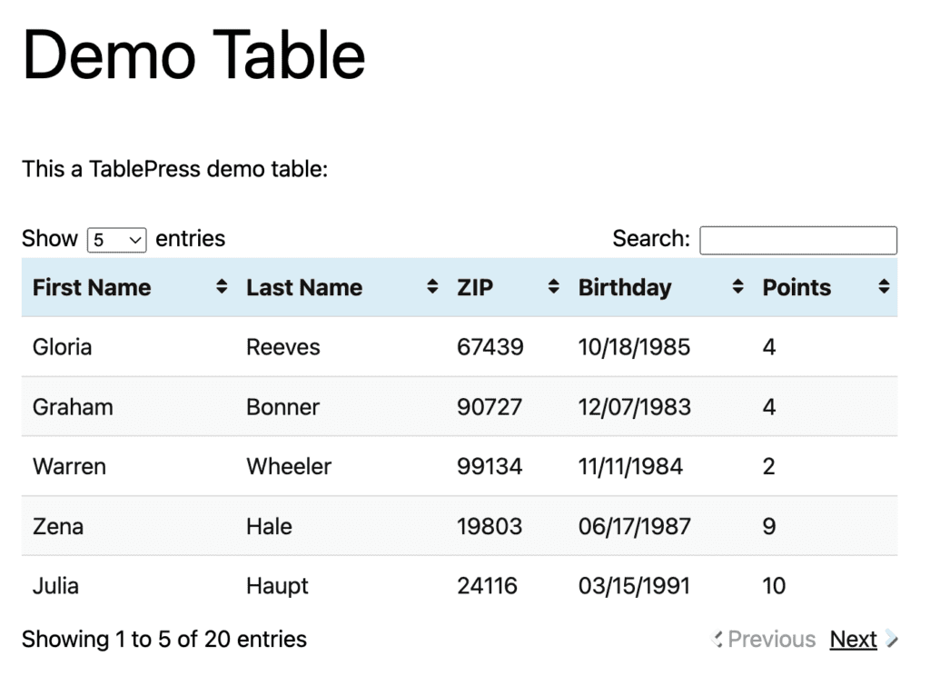 TablePress (Premium) 2.3.1