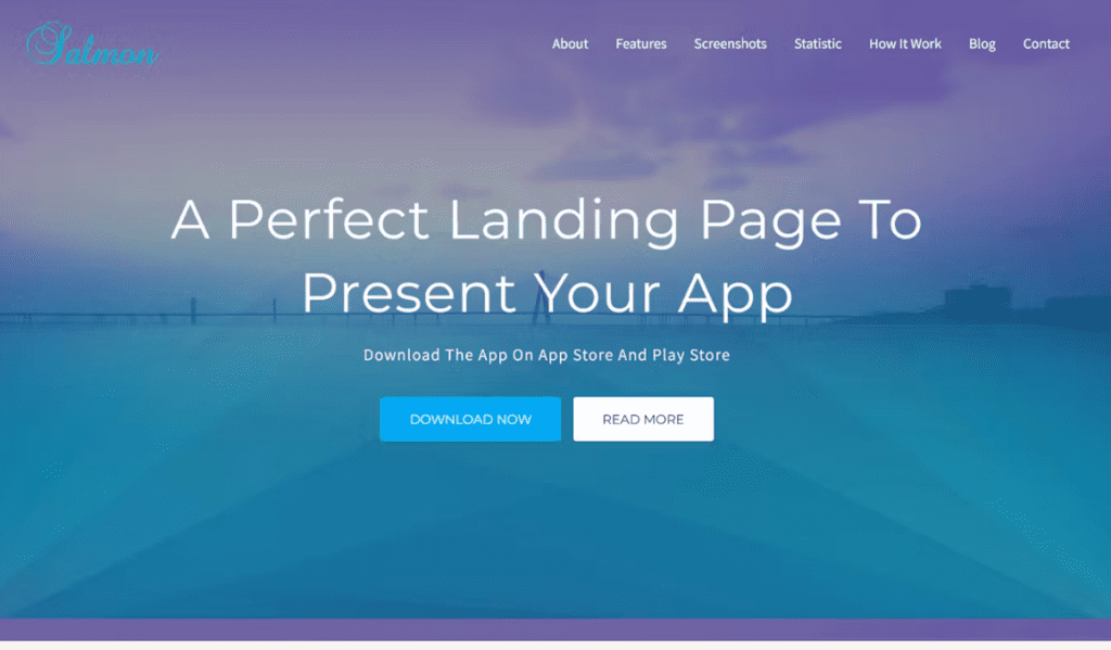 Salmon – One Page App WordPress Theme