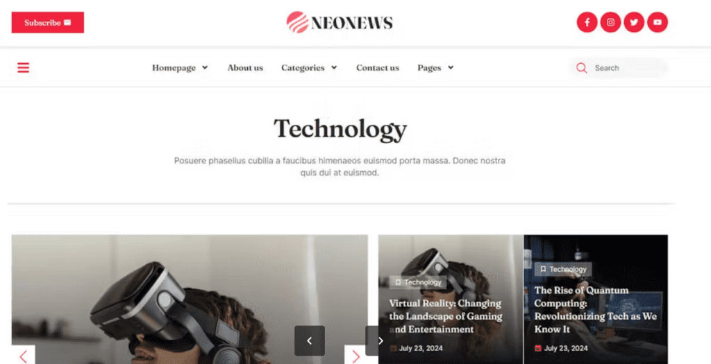 NeoNews – News &amp; Magazine Elementor Template Kit