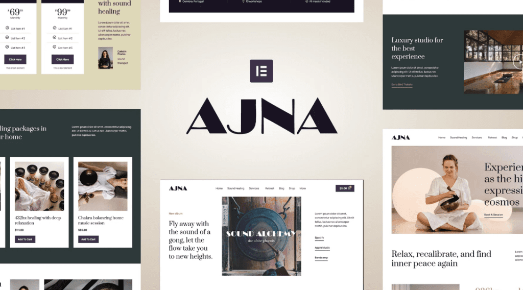 Ajna – Sound Healing &amp; Music Therapy Elementor Pro Template Kit