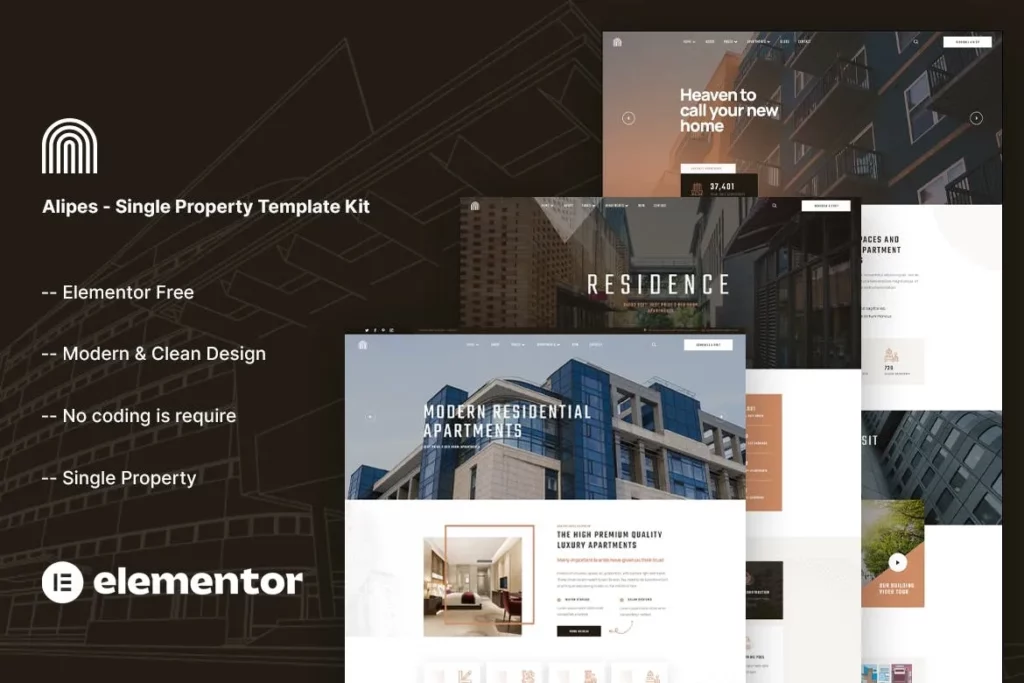 Alipes – Single Property Elementor Template Kit