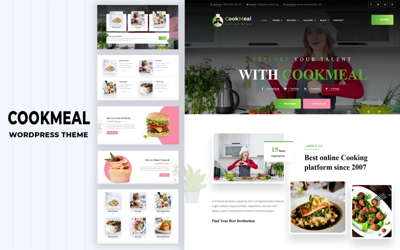 Cookmeal – Cooking and Recipe WordPress Theme